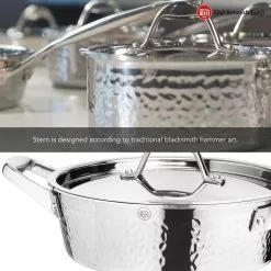 STERN 2.6 Qt. Hammered Stainless Steel Tri-Ply Braiser with Lid by 1829 Carl Schmidt Sohn 11 STERN 2.6 Qt. Hammered Stainless Steel Tri-Ply Braiser with Lid by 1829 Carl Schmidt Sohn -Cookware Sales Shop 1829 carl schmidt sohn braisers 062286 31 1000