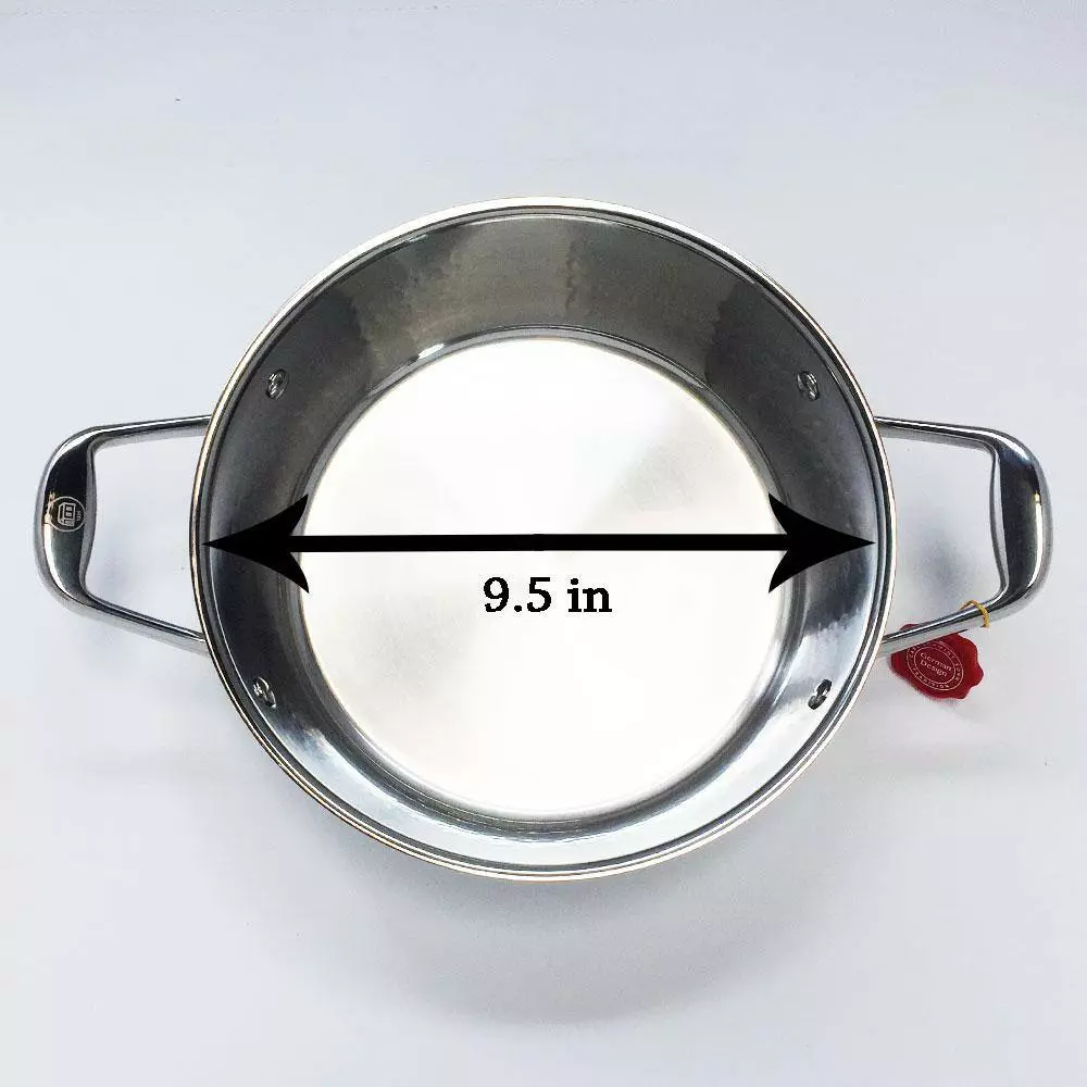 STERN 2.6 Qt. Hammered Stainless Steel Tri-Ply Braiser with Lid by 1829 Carl Schmidt Sohn 4 STERN 2.6 Qt. Hammered Stainless Steel Tri-Ply Braiser with Lid by 1829 Carl Schmidt Sohn - Image 2