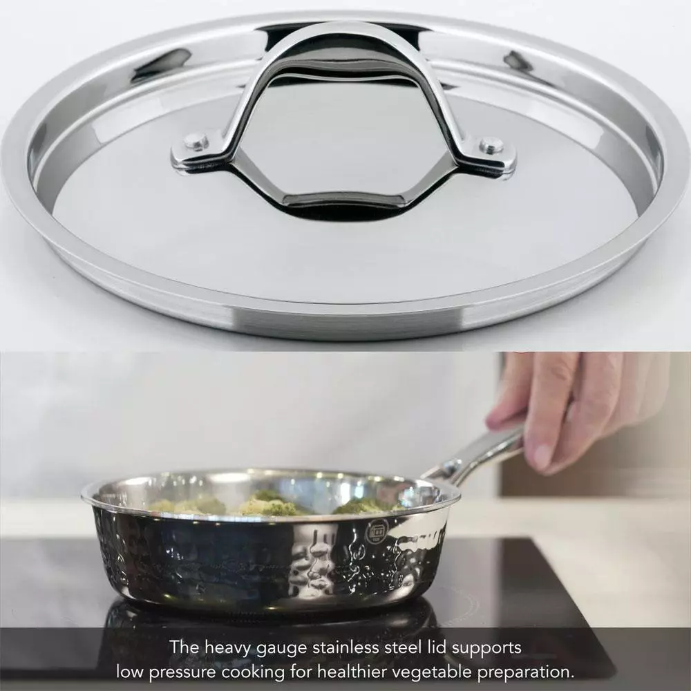 STERN 2.1 Qt. Hammered Stainless Steel Tri-Ply Saucepan with Lid by 1829 Carl Schmidt Sohn 5 STERN 2.1 Qt. Hammered Stainless Steel Tri-Ply Saucepan with Lid by 1829 Carl Schmidt Sohn - Image 3