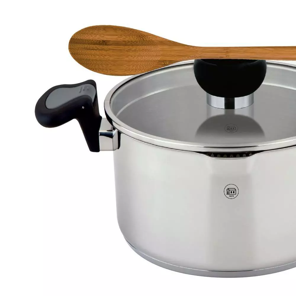 ARON 5.3 qt. Stainless Steel Stock Pot with Glass Lid by 1829 Carl Schmidt Sohn 8 ARON 5.3 qt. Stainless Steel Stock Pot with Glass Lid by 1829 Carl Schmidt Sohn - Image 6