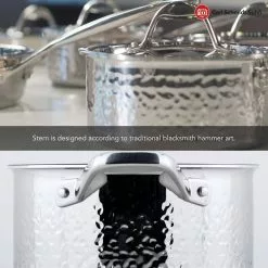 STERN 3.2 Qt. Hammered Stainless Steel Tri-Ply Stock Pot with Lid by 1829 Carl Schmidt Sohn 10 STERN 3.2 Qt. Hammered Stainless Steel Tri-Ply Stock Pot with Lid by 1829 Carl Schmidt Sohn -Cookware Sales Shop 1829 carl schmidt sohn stock pots 062262 4f 1000
