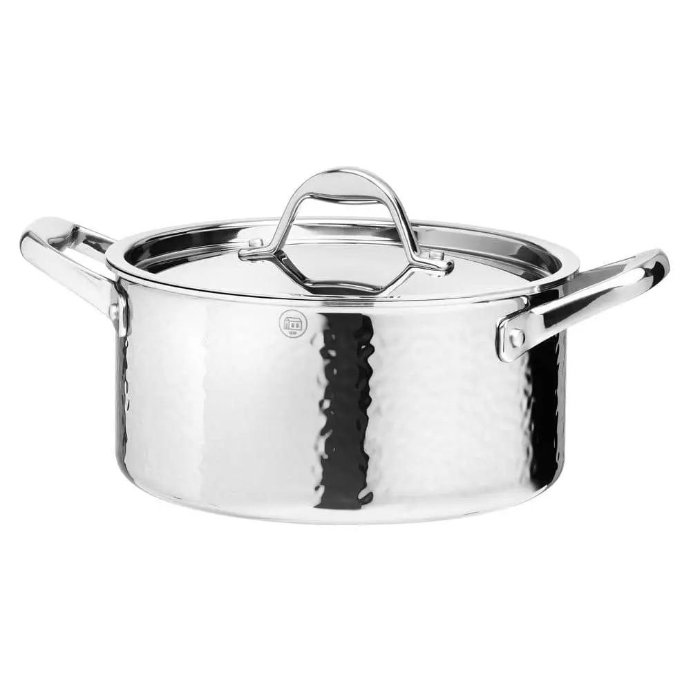 STERN 3.2 Qt. Hammered Stainless Steel Tri-Ply Stock Pot with Lid by 1829 Carl Schmidt Sohn 3 STERN 3.2 Qt. Hammered Stainless Steel Tri-Ply Stock Pot with Lid by 1829 Carl Schmidt Sohn