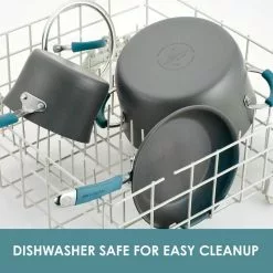 Cucina 11 in. Hard-Anodized Aluminum Nonstick Griddle in Agave Blue and Gray by Rachael Ray -Cookware Sales Shop agave blue and gray grill pans 87659 4f 1000