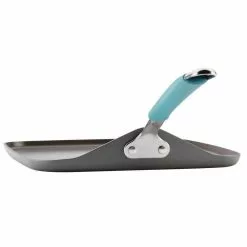 Cucina 11 in. Hard-Anodized Aluminum Nonstick Griddle in Agave Blue and Gray by Rachael Ray -Cookware Sales Shop agave blue and gray grill pans 87659 66 1000