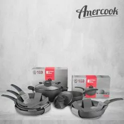 Lava Stone 1.5 qt. Aluminum Nonstick Sauce Pot in Gray with Glass Lid by AMERCOOK 8 Lava Stone 1.5 qt. Aluminum Nonstick Sauce Pot in Gray with Glass Lid by AMERCOOK -Cookware Sales Shop amercook sauce pans n 112fak 0416 4f 1000