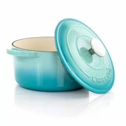 Artisan 3 qt. Round Cast Iron Nonstick Dutch Oven in Aqua Blue with Lid by Crock-pot 6 Artisan 3 qt. Round Cast Iron Nonstick Dutch Oven in Aqua Blue with Lid by Crock-pot -Cookware Sales Shop aqua blue dutch ovens 985113370m c3 1000