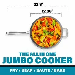 Aqua Blue 5.5 qt. Aluminum Ti-Ceramic Non-stick Deep Saute Pan with Glass Lid by Gotham Steel -Cookware Sales Shop aqua blue gotham steel saute pans 7515 1f 1000