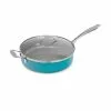 Aqua Blue 5.5 qt. Aluminum Ti-Ceramic Non-stick Deep Saute Pan with Glass Lid by Gotham Steel -Cookware Sales Shop aqua blue gotham steel saute pans 7515 64 1000