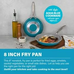 Aqua Blue 8 in. Aluminum Ceramic Nonstick Frying Pan by Gotham Steel 12 Aqua Blue 8 in. Aluminum Ceramic Nonstick Frying Pan by Gotham Steel -Cookware Sales Shop aqua blue gotham steel skillets 8236 4f 1000