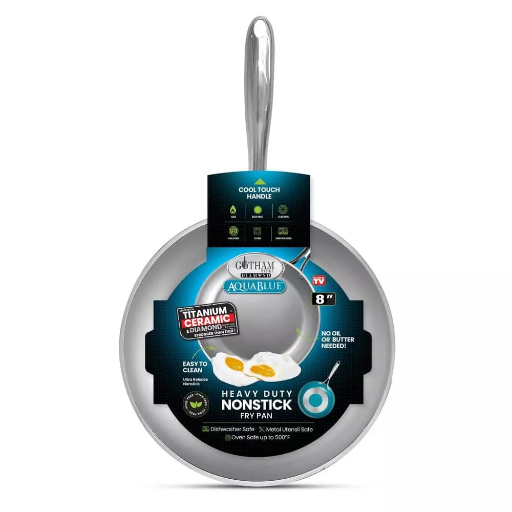 Aqua Blue 8 in. Aluminum Ceramic Nonstick Frying Pan by Gotham Steel 3 Aqua Blue 8 in. Aluminum Ceramic Nonstick Frying Pan by Gotham Steel