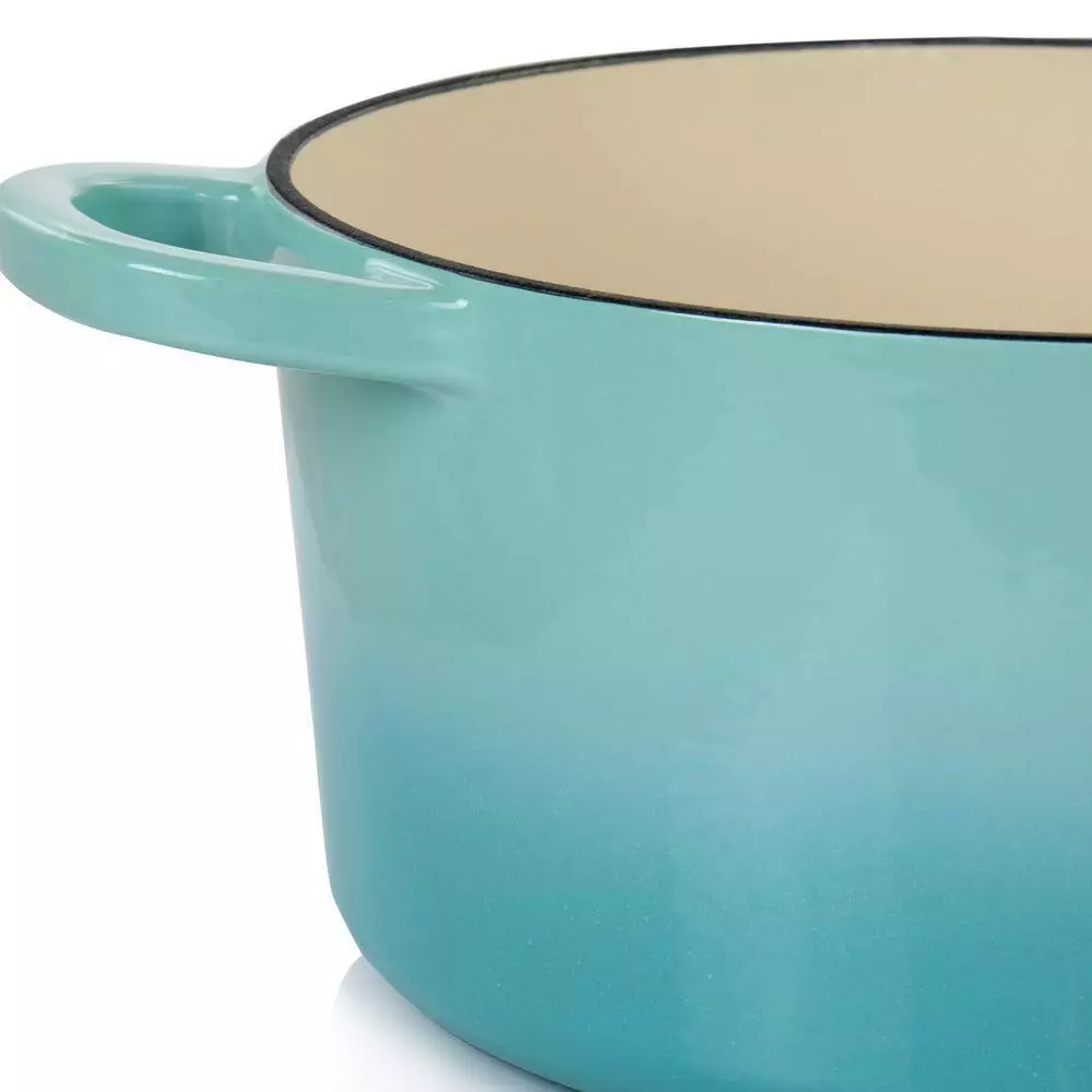 Artisan 2-Piece 5 qt. Aqua Blue Enameled Cast Iron Dutch Oven by Oster 7 Artisan 2-Piece 5 qt. Aqua Blue Enameled Cast Iron Dutch Oven by Oster - Image 5