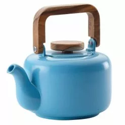 Ceramic Coffee and Tea 4-Cup Ceramic Teapot with Infuser, Aqua by BonJour