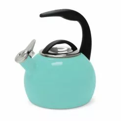 Anniversary 8-cups Enamel-On-Steel Aqua Tea Kettle by Chantal