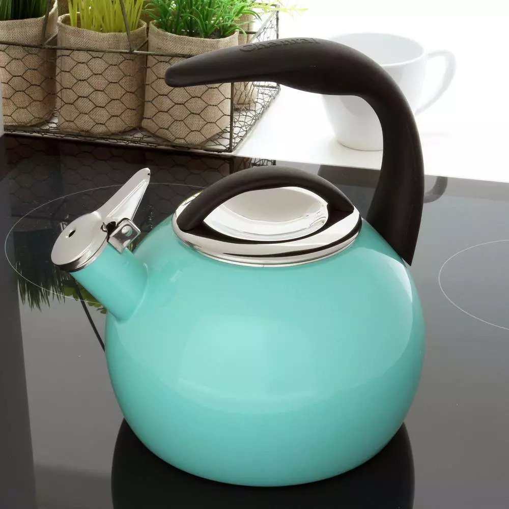 Anniversary 8-cups Enamel-On-Steel Aqua Tea Kettle by Chantal 4 Anniversary 8-cups Enamel-On-Steel Aqua Tea Kettle by Chantal - Image 2