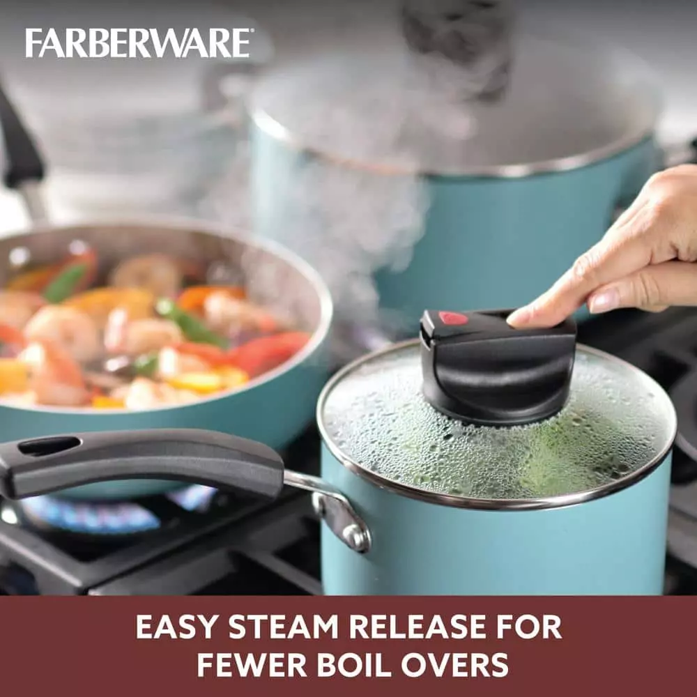 Farberware 14-Piece Aqua Smart Control Cookware Nonstick Pots and Pans Set 7 Farberware 14-Piece Aqua Smart Control Cookware Nonstick Pots and Pans Set - Image 5