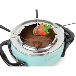 1.5L Aqua Metal Fondue Pot with Fondue Forks by Nostalgia 11 1.5L Aqua Metal Fondue Pot with Fondue Forks by Nostalgia -Cookware Sales Shop aqua nostalgia fondue pots fps6aq 4f 1000