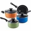 Stay Cool Handle 7-Piece Aluminum Nonstick Cookware Set in Assorted Colors by Cook N Home 1 Stay Cool Handle 7-Piece Aluminum Nonstick Cookware Set in Assorted Colors by Cook N Home -Cookware Sales Shop assorted colors cook n home pot pan sets 02543 64 1000
