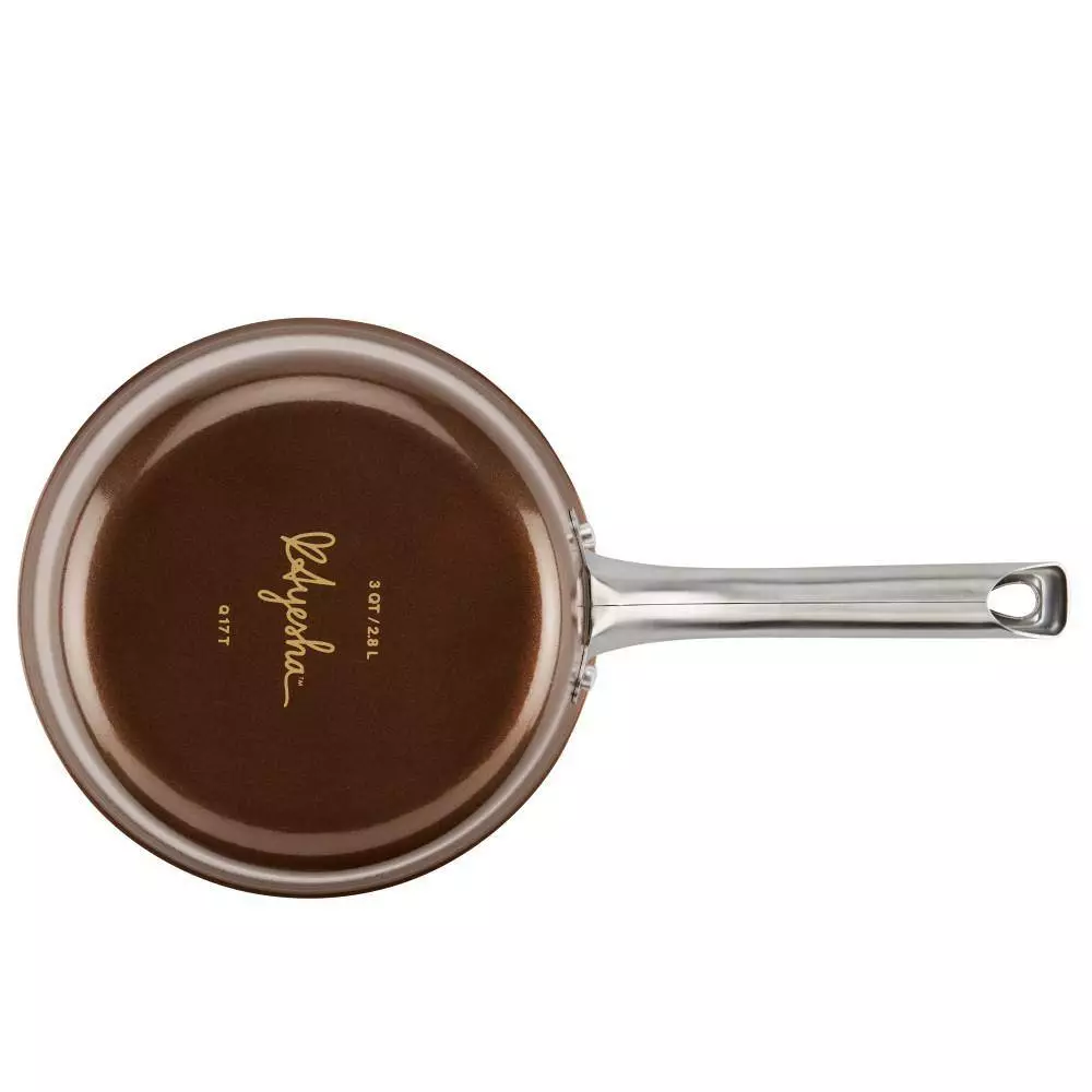 Home Collection 3 qt. Aluminum Nonstick Sauce Pan in Brown Sugar with Glass Lid by Ayesha Curry 5 Home Collection 3 qt. Aluminum Nonstick Sauce Pan in Brown Sugar with Glass Lid by Ayesha Curry - Image 3