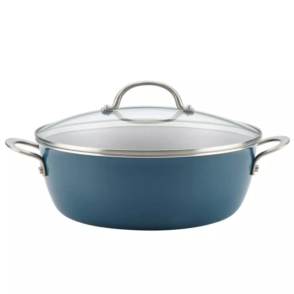 Home Collection 7.5 qt. Aluminum Nonstick Stock Pot in Twilight Teal with Glass Lid by Ayesha Curry 3 Home Collection 7.5 qt. Aluminum Nonstick Stock Pot in Twilight Teal with Glass Lid by Ayesha Curry
