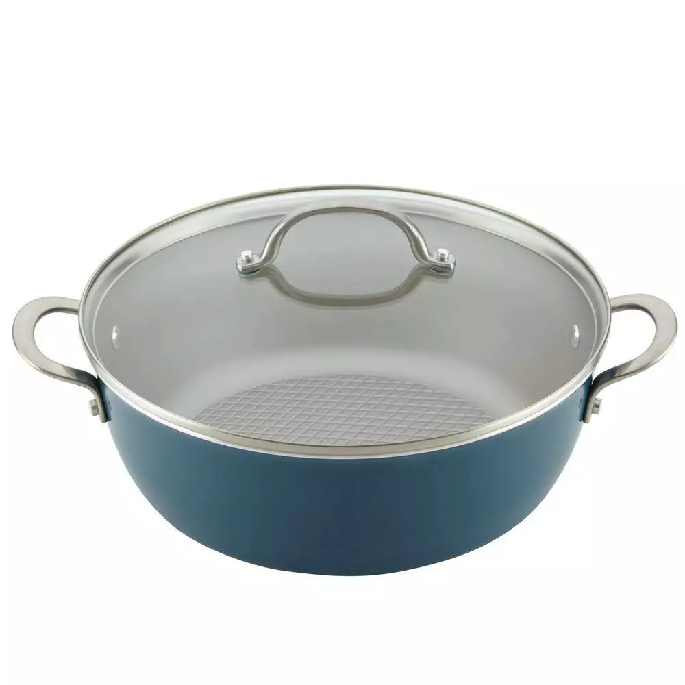 Home Collection 7.5 qt. Aluminum Nonstick Stock Pot in Twilight Teal with Glass Lid by Ayesha Curry 9 Home Collection 7.5 qt. Aluminum Nonstick Stock Pot in Twilight Teal with Glass Lid by Ayesha Curry - Image 7