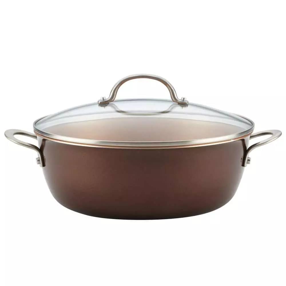 Home Collection 7.5 qt. Aluminum Nonstick Stock Pot in Brown Sugar with Glass Lid by Ayesha Curry 3 Home Collection 7.5 qt. Aluminum Nonstick Stock Pot in Brown Sugar with Glass Lid by Ayesha Curry