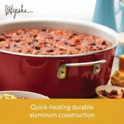 Home Collection 4.5 Qt. Porcelain Enamel Nonstick Covered Saucepot in Sienna Red by Ayesha Curry 12 Home Collection 4.5 Qt. Porcelain Enamel Nonstick Covered Saucepot in Sienna Red by Ayesha Curry -Cookware Sales Shop ayesha curry stock pots 10744 c3 1000