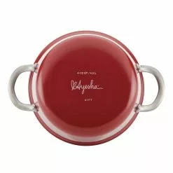 Home Collection 4.5 Qt. Porcelain Enamel Nonstick Covered Saucepot in Sienna Red by Ayesha Curry 16 Home Collection 4.5 Qt. Porcelain Enamel Nonstick Covered Saucepot in Sienna Red by Ayesha Curry -Cookware Sales Shop ayesha curry stock pots 10744 fa 1000