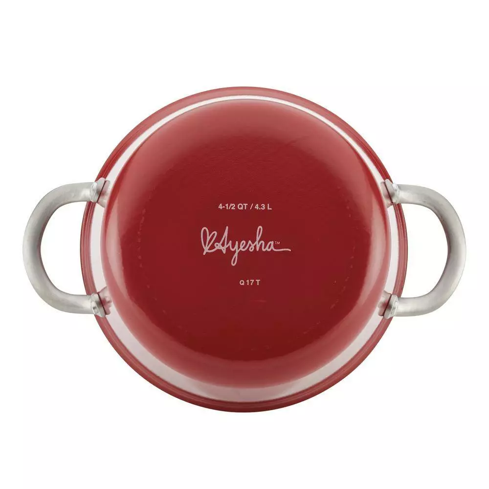 Home Collection 4.5 Qt. Porcelain Enamel Nonstick Covered Saucepot in Sienna Red by Ayesha Curry 9 Home Collection 4.5 Qt. Porcelain Enamel Nonstick Covered Saucepot in Sienna Red by Ayesha Curry - Image 7