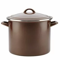 Home Collection 12 qt. Steel Nonstick Stock Pot in Brown Sugar with Lid by Ayesha Curry