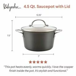 Home Collection 4.5 Qt. Hard Anodized Aluminum Covered Saucepot by Ayesha Curry 14 Home Collection 4.5 Qt. Hard Anodized Aluminum Covered Saucepot by Ayesha Curry -Cookware Sales Shop ayesha curry stock pots 80262 c3 1000