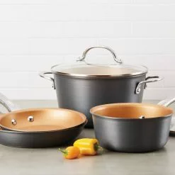 Home Collection 4.5 Qt. Hard Anodized Aluminum Covered Saucepot by Ayesha Curry 18 Home Collection 4.5 Qt. Hard Anodized Aluminum Covered Saucepot by Ayesha Curry -Cookware Sales Shop ayesha curry stock pots 80262 fa 1000