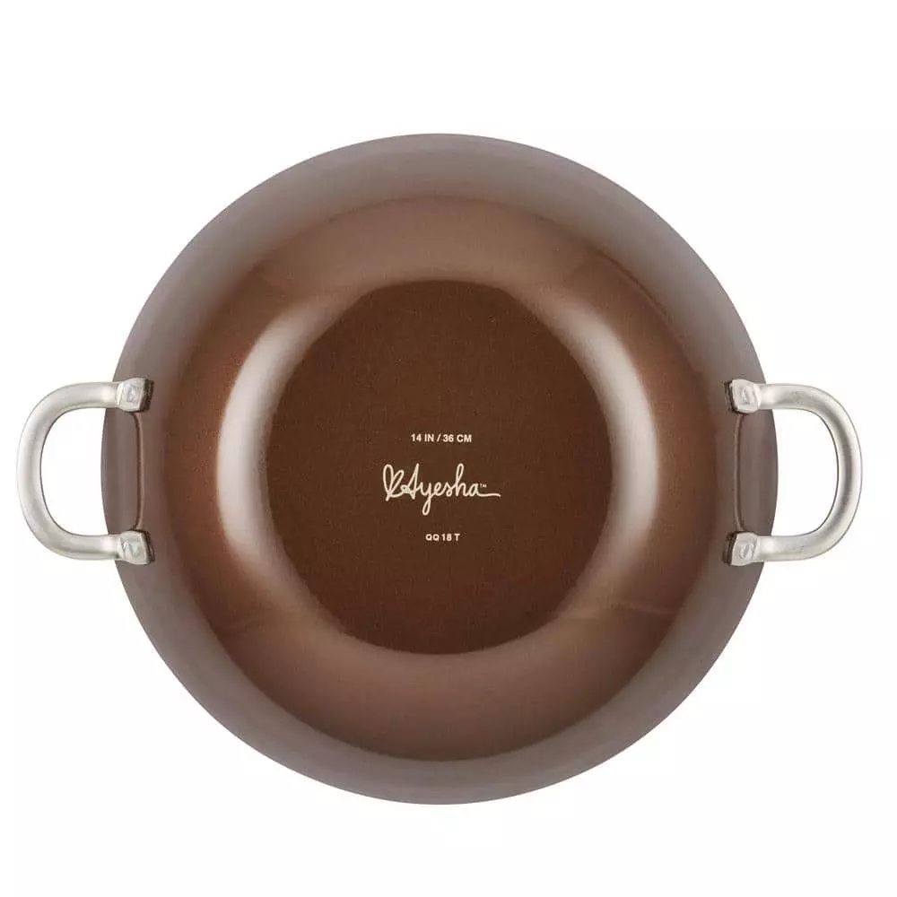 Home Collection 14 in. Porcelain Enamel Nonstick Wok in Brown Sugar by Ayesha Curry 5 Home Collection 14 in. Porcelain Enamel Nonstick Wok in Brown Sugar by Ayesha Curry - Image 3