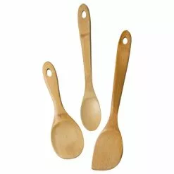 Burnished 3-Piece Bamboo Stir Fry Wok Utensils Set by Honey-Can-Do