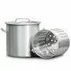 74 qt. Stainless Steel Stock Pot with Strainer Basket and Lid by Barton