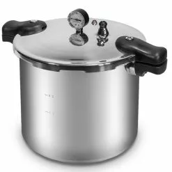 Premium Series 22 qt. Silver Aluminum Dishwasher Safe Induction Compatible Stovetop Pressure Cookers with Built-in Gauge by Barton