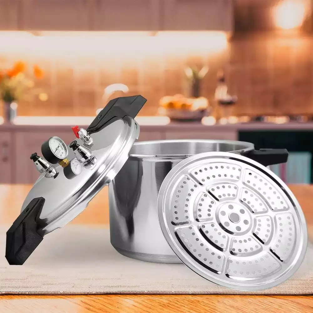 16 qt. Aluminum Stovetop Pressure Cookers Pot Quick Release Pressure Gauge With Rack by Barton 8 16 qt. Aluminum Stovetop Pressure Cookers Pot Quick Release Pressure Gauge With Rack by Barton - Image 6