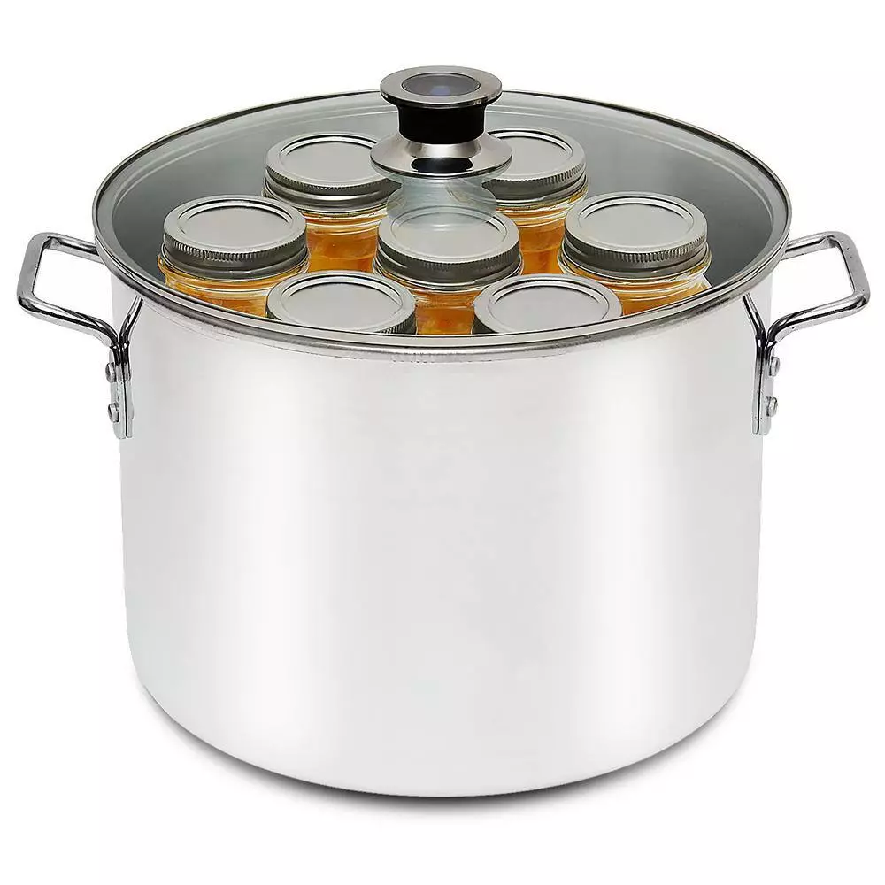 20 qt. Water Bath Silver Stainless Steel Gas Electric Stock Pots with Temperature Indicator and Canning Jars by Barton 5 20 qt. Water Bath Silver Stainless Steel Gas Electric Stock Pots with Temperature Indicator and Canning Jars by Barton - Image 3