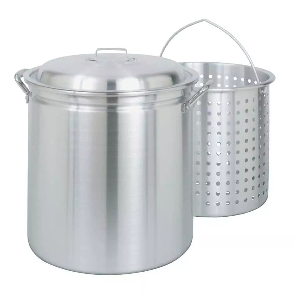 60 qt. Aluminum Stock Pot in Silver with Lid by Bayou Classic 3 60 qt. Aluminum Stock Pot in Silver with Lid by Bayou Classic