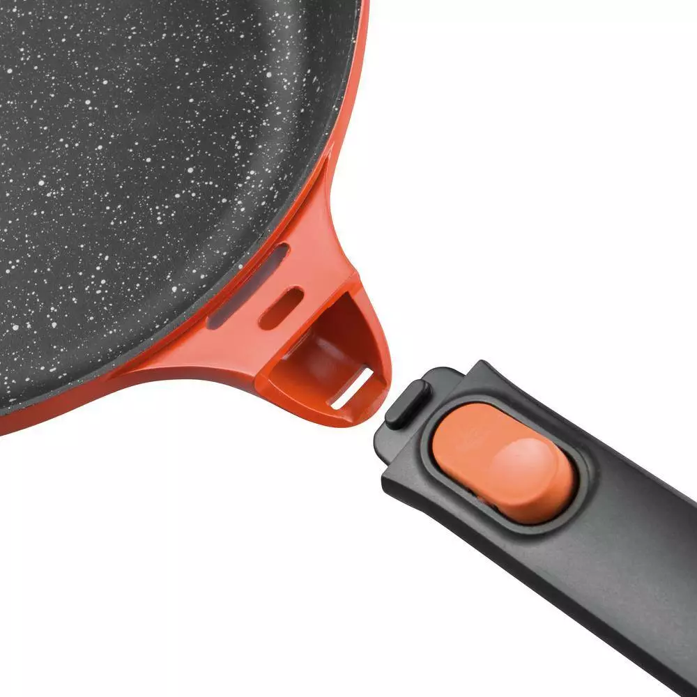GEM Stay Cool 3.5 qt. Cast Aluminum Nonstick Saute Pan in Orange with Glass Lid by BergHOFF 4 GEM Stay Cool 3.5 qt. Cast Aluminum Nonstick Saute Pan in Orange with Glass Lid by BergHOFF - Image 2
