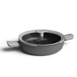 Leo 3.1 qt. Aluminum Nonstick Saute Pan in Grey with Glass Lid and Dual Handles by BergHOFF
