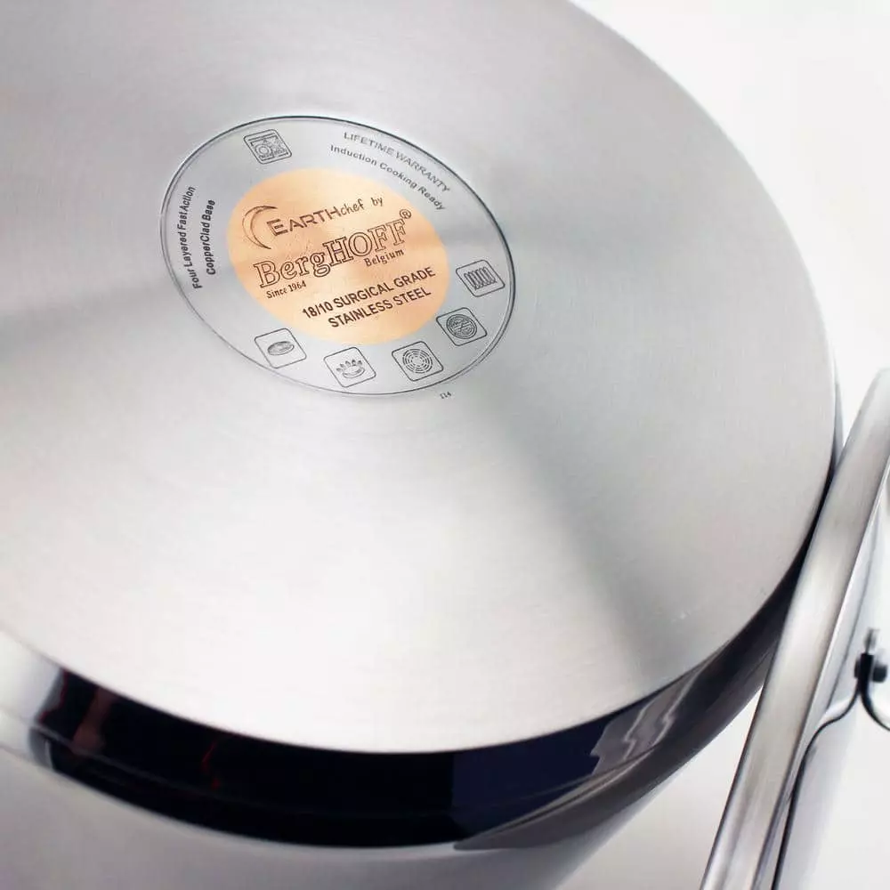 EarthChef Premium 10 qt. Stainless Steel Stock Pot with Lid by BergHOFF 4 EarthChef Premium 10 qt. Stainless Steel Stock Pot with Lid by BergHOFF - Image 2