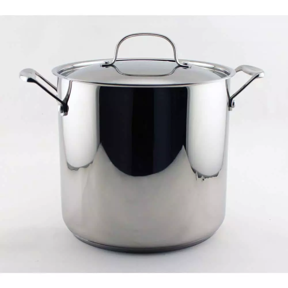 EarthChef Premium 10 qt. Stainless Steel Stock Pot with Lid by BergHOFF 3 EarthChef Premium 10 qt. Stainless Steel Stock Pot with Lid by BergHOFF