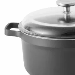 GEM 5.2 qt. Cast Aluminum Nonstick Stock Pot in Black with Glass Lid by BergHOFF -Cookware Sales Shop berghoff stock pots 2307310 4f 1000