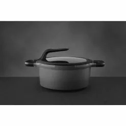 GEM Stay Cool 5 qt. Cast Aluminum Nonstick Stock Pot in Gray with Glass Lid by BergHOFF -Cookware Sales Shop berghoff stock pots 2307418 31 1000