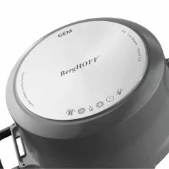 GEM Stay Cool 5 qt. Cast Aluminum Nonstick Stock Pot in Gray with Glass Lid by BergHOFF -Cookware Sales Shop berghoff stock pots 2307418 44 1000