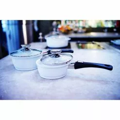Vario Click Pearl 1.25 qt. Cast Aluminum Ceramic Nonstick Sauce Pot in White with Glass Lid by Berndes 9 Vario Click Pearl 1.25 qt. Cast Aluminum Ceramic Nonstick Sauce Pot in White with Glass Lid by Berndes -Cookware Sales Shop berndes sauce pans 632151 31 1000