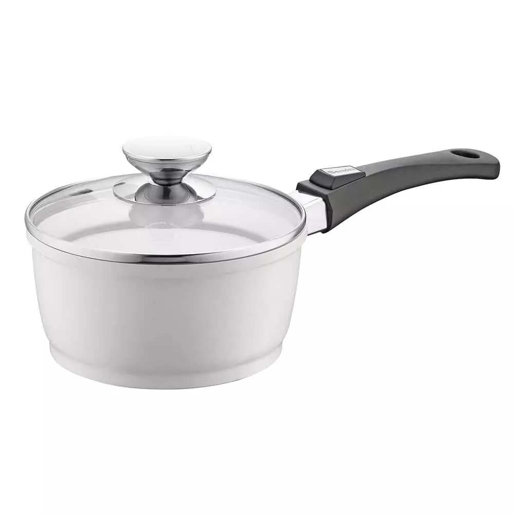 Vario Click Pearl 1.25 qt. Cast Aluminum Ceramic Nonstick Sauce Pot in White with Glass Lid by Berndes 3 Vario Click Pearl 1.25 qt. Cast Aluminum Ceramic Nonstick Sauce Pot in White with Glass Lid by Berndes