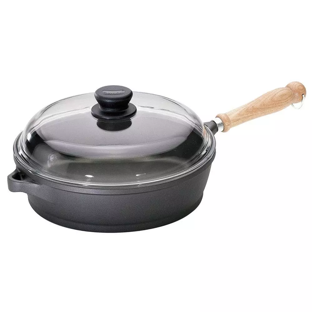 Tradition 4.25 qt. Cast Aluminum Nonstick Saute Pan in Gray with Glass Lid by Berndes 3 Tradition 4.25 qt. Cast Aluminum Nonstick Saute Pan in Gray with Glass Lid by Berndes