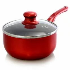 1.5 qt. Aluminum Ceramic Coated Saucepan in Red with Glass Lid by Better Chef -Cookware Sales Shop better chef sauce pans 985117968m 4f 1000