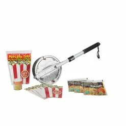 13-Piece Aluminum Black Popcorn Popper Set by Open Fire Pop
